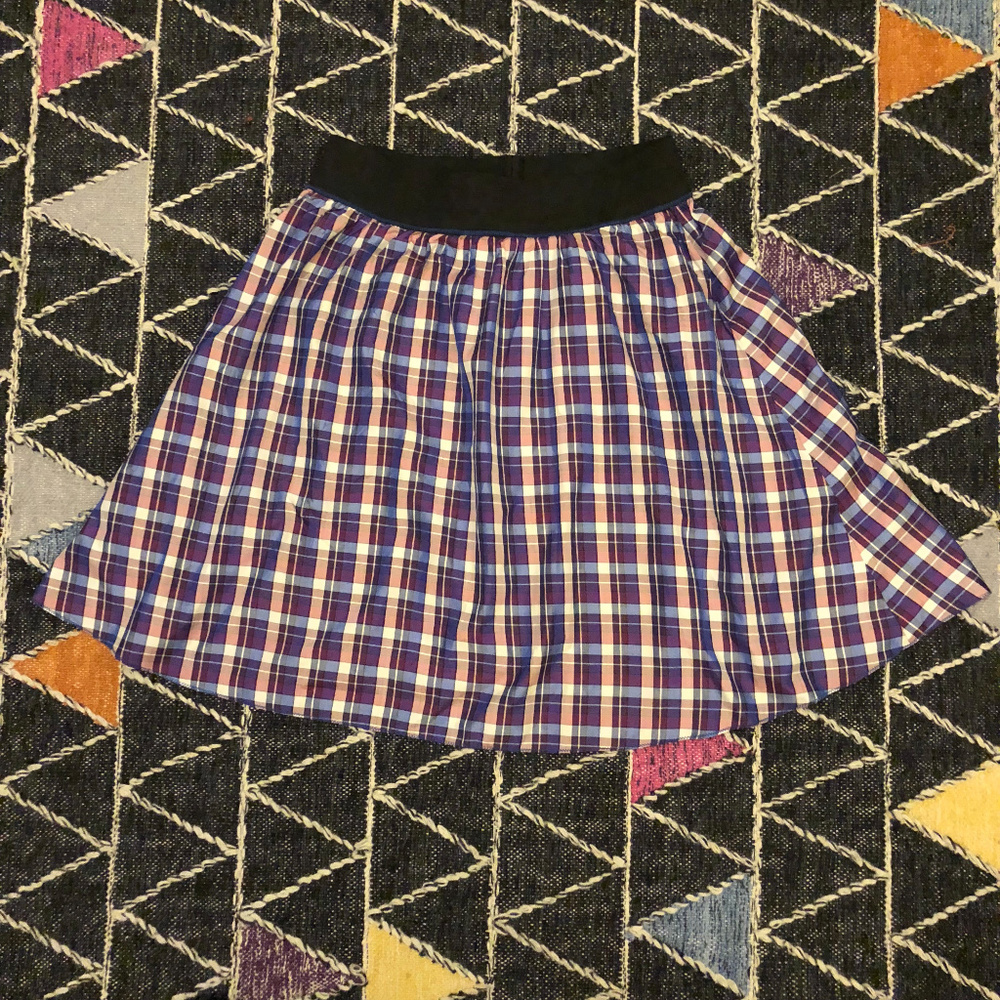♡ Anthropologie Plaid Circle Skirt XL ♡